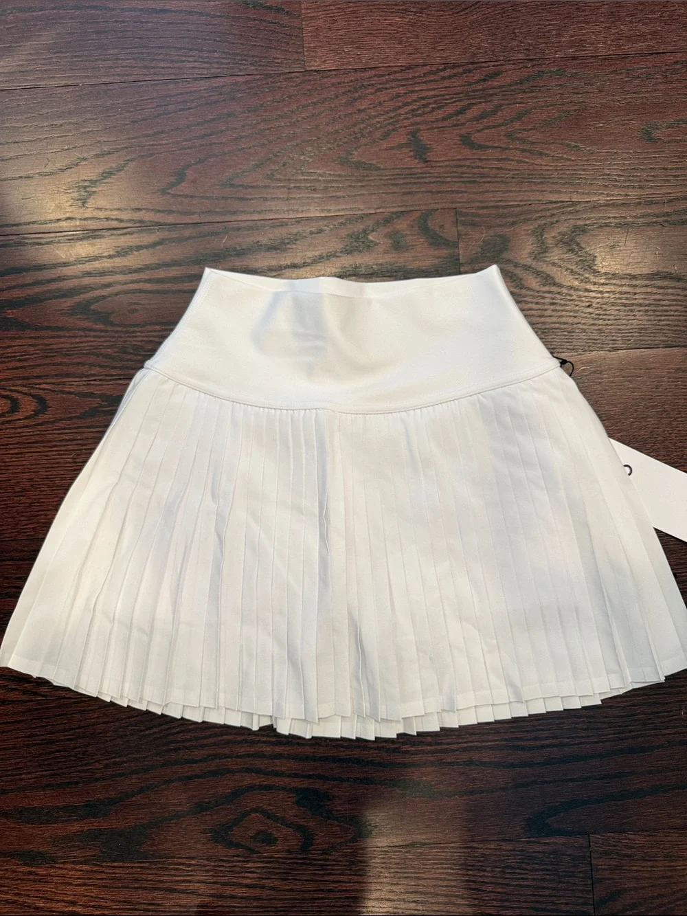 ALO Yoga White Pleated Skater Skirt